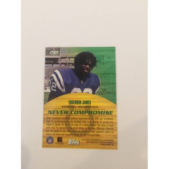 1999 Stadium Club Never Compromise Edgerrin James Indianapolis Colts #NC10 (041) - Picture 2 of 2